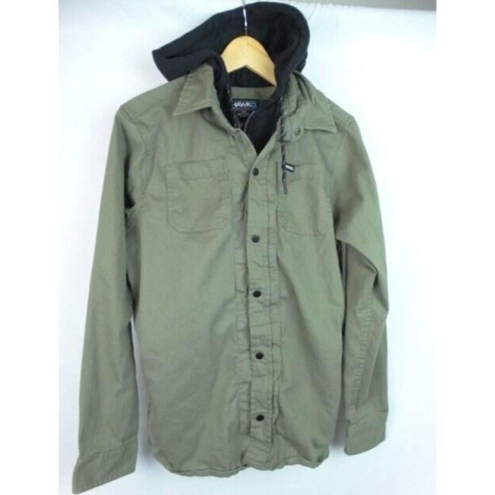 Tony Hawk Men's Jacket Size Medium Green Hooded Hoodie Layered Skater Jacket